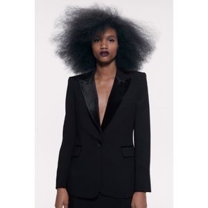 ZARA Velvet Lapel Tuxedo Blazer